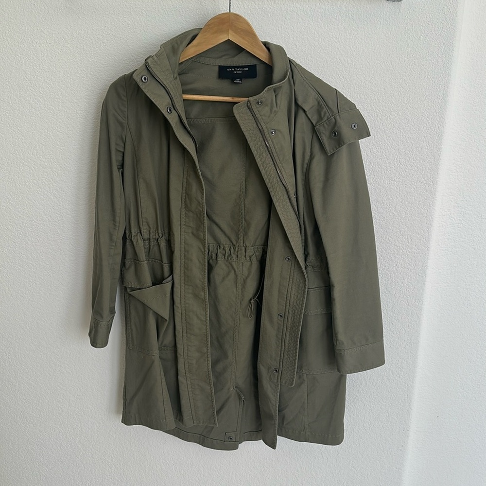 Olive parka. Worn twice.